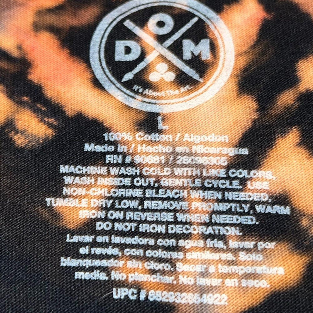 Good Dayz Black Psychedelic Punk Graphic Reverse Tie Dye Short Sleeve Top Size L - Picture 8 of 8